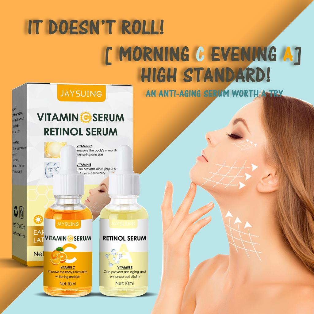 Morning C Night A Essence Set Brightening and Wrinkle Reducing Nourishing Firming Skin Hydrating and Moisturizing