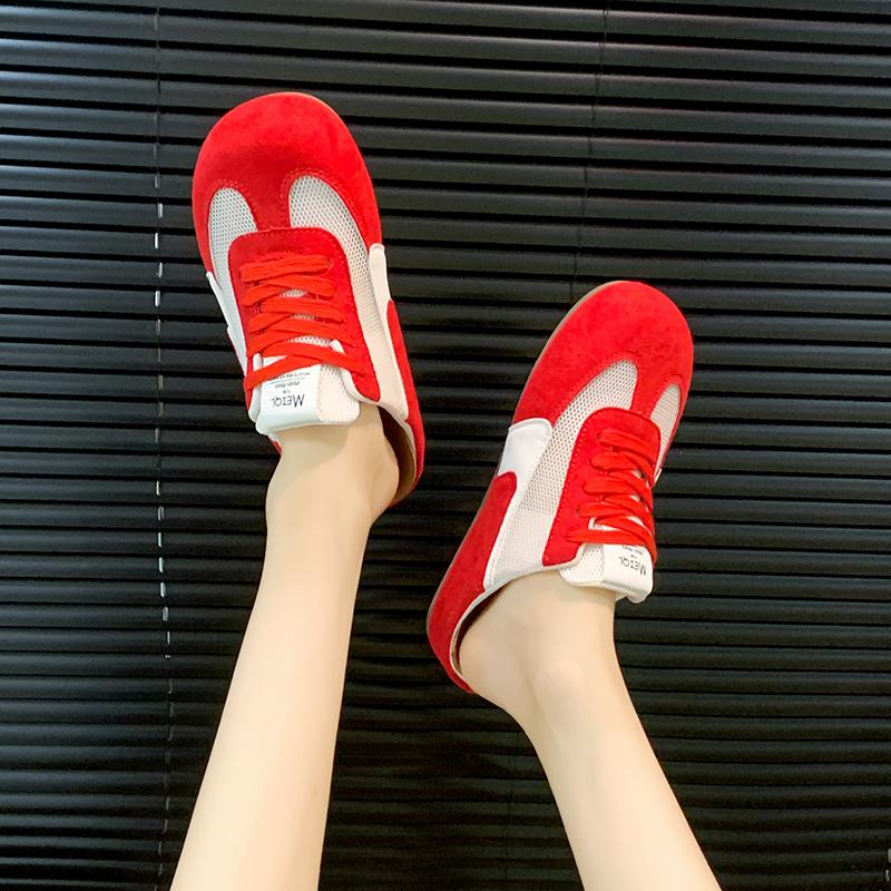 CRLAYDK Summer Women's Footbed Comfortable Slip On Mules Mesh House Slippers Ladies Backless Slide Loafers Casual Flats Shoes