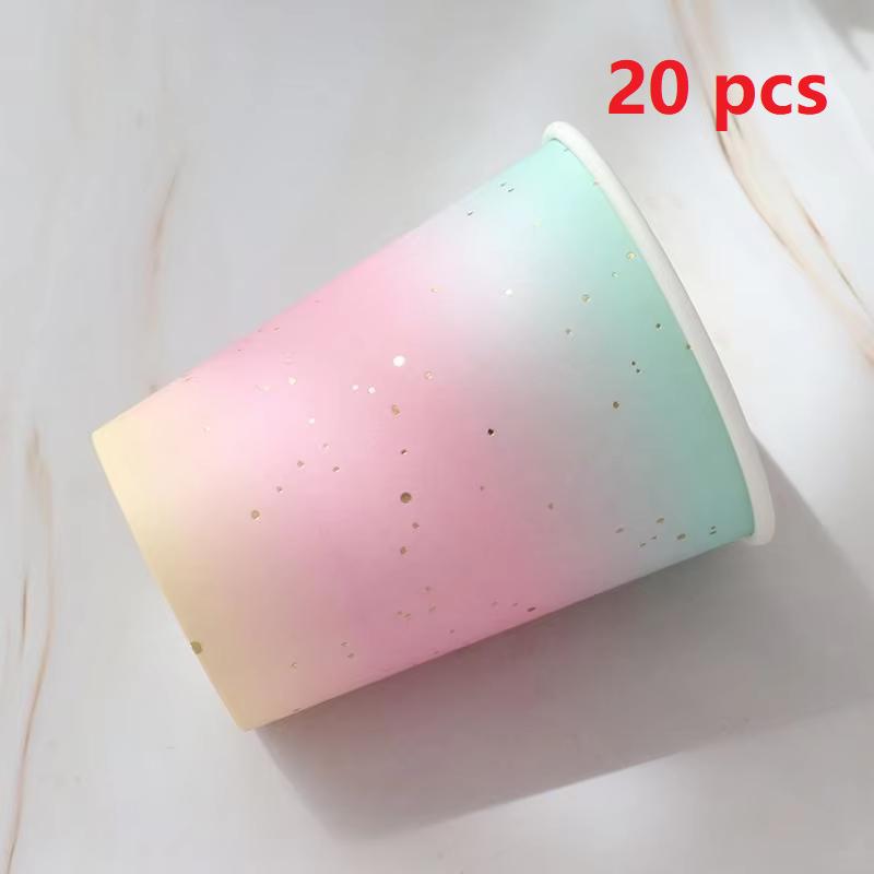 Rainbow Tableware Set for Birthday Party Decorations Rainbow Tableware Paper Plates Cups Napkins Tablecloth Dinner Disposable