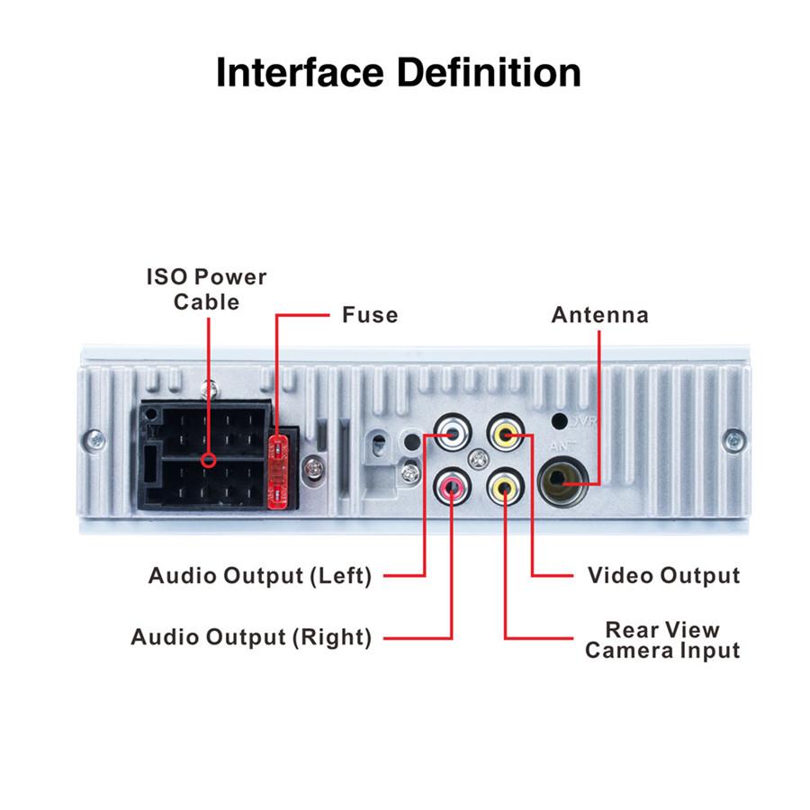 4.1" 1DIN 1080P HD Car In-Dash Digital MP5 Stereo Audio MP3 Player FM Radio Bluetooth 7 Colors Backlight With Steering Wheel  Control Remote