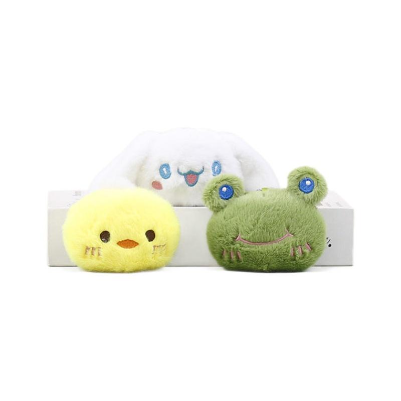 Sweet Plush Soft Frog And Cinnamon Dog Chick Keychain Perfect For Bag Decoration