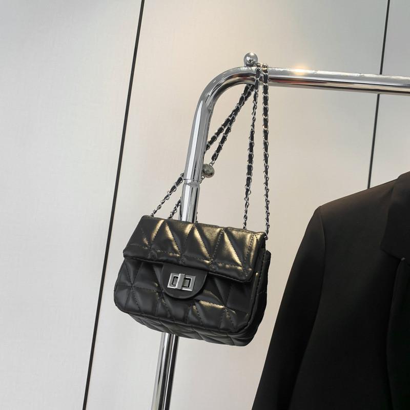 Trendy Black White Pink Silver Pu Small Square Shoulder Bag For Stylish Women