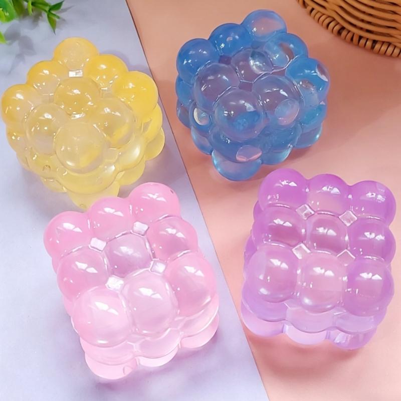 Squishy Maltose Fidget Toy Bright Soft Colored Slow Rising Cubic Maltose Squeeze Toy Fun Anti-Stress Sensory Toy  Christmas Toys