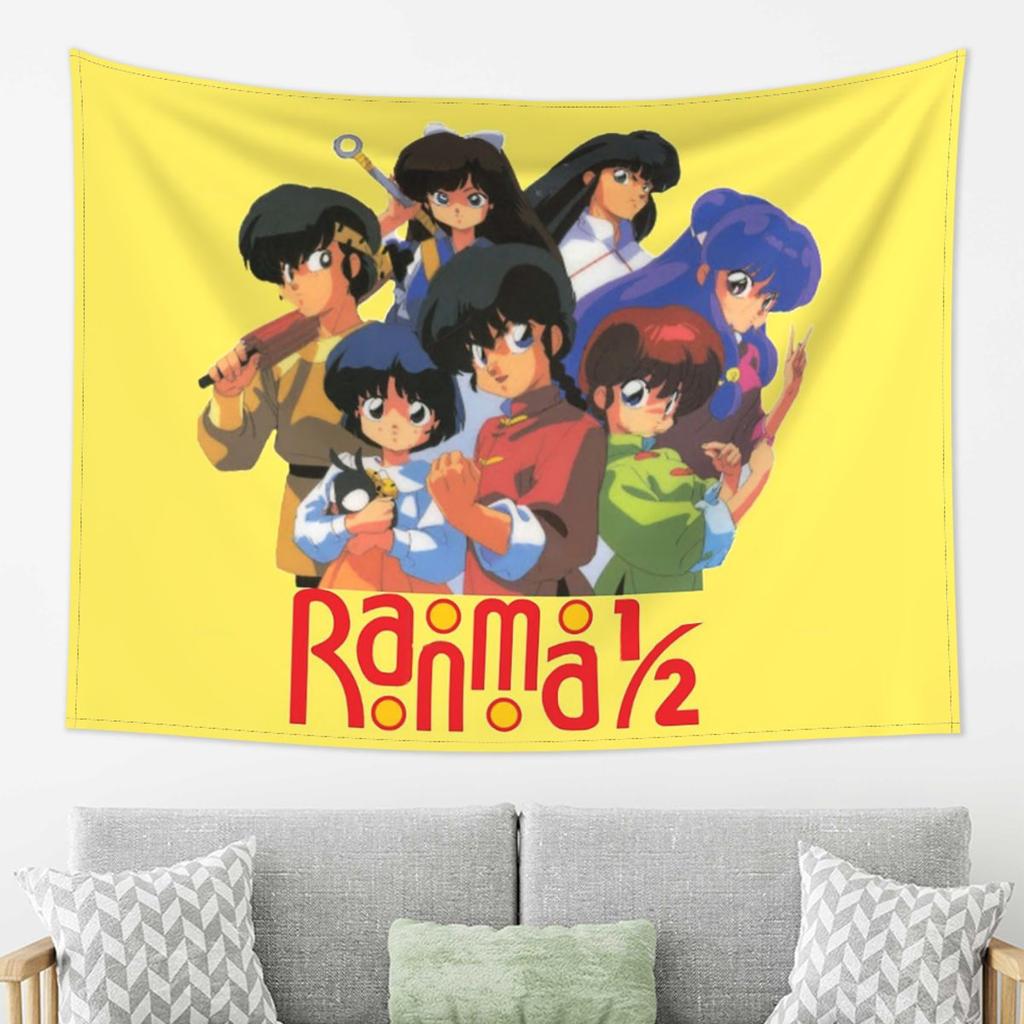 Ranma Saotome Pig Girls Tapestry Decor Art Aesthetic Tapestries for Living Room Bedroom Home Wall Cloth Wall Hanging