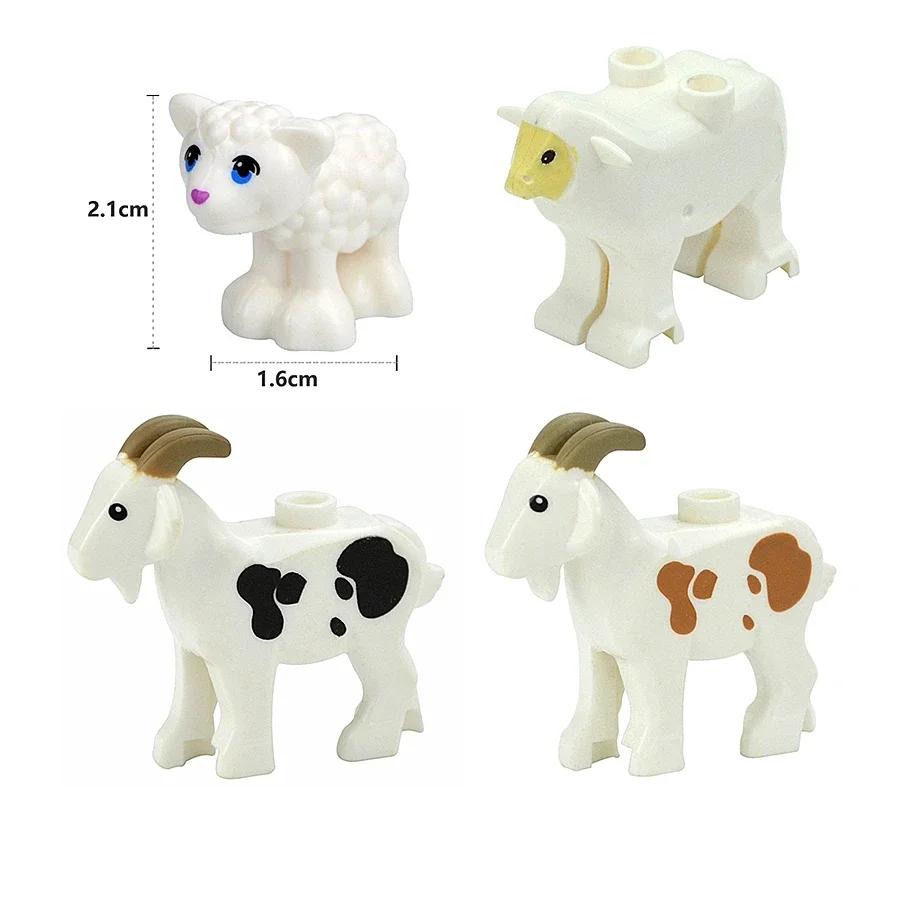 MOC Blocuri de Construcție Animale Particule Mici Scenă Tigru Oaie Rață Cal Balene Model Educațional Zoo Asamblat Cadou DIY Cărămizi Jucărie