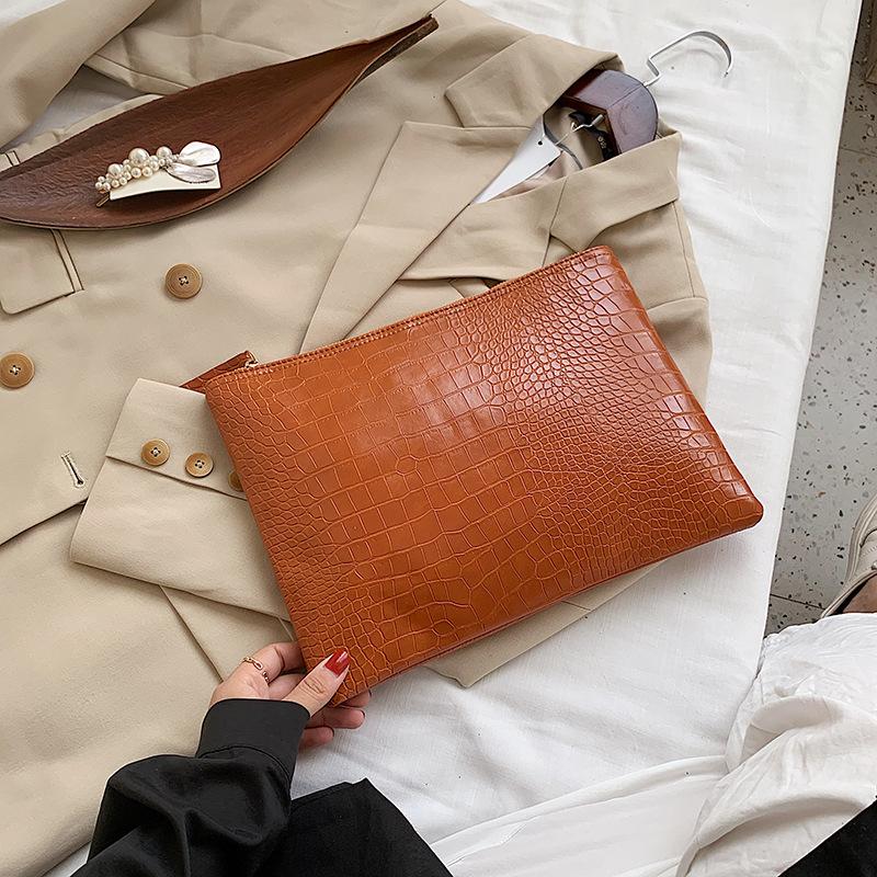 Women Fashion Handbag And Purse Stone Pattern Soft PU Leather Envelope Bag Large Capacity Ladies Day Clutch Wallet For Party