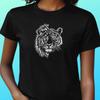 Women Half Lion Half Tiger Print Cotton 100% Cotton T-shirt Mens Tees Top Size S To 3XL-