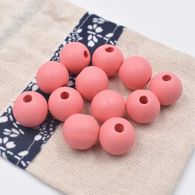 Hewood 16MM Matte Candy Color Round Wood Beads for DIY Jewelry Accessories