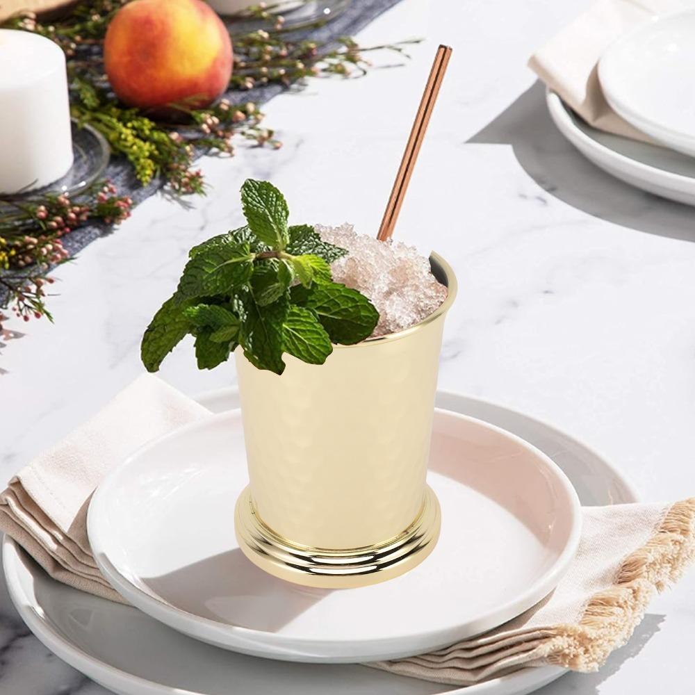 Wide Base Stability Stainless Steel Drinking Cup 400ml Drinking Glass Elegant Beverage Cup Bar