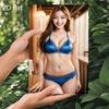 Vintage Eisenblechschild 10x8 Zoll Blaues Dessous-Model Retro Metall Wandkunst für Schlafzimmerdekoration