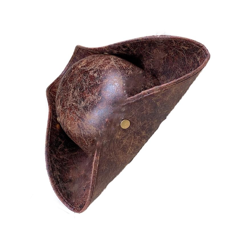 Faux Leather Adult  Pirate Hat for Winter Autumn for Creative Halloween Cosplay Rave Party Jazz Hat Adjustable Large Bri