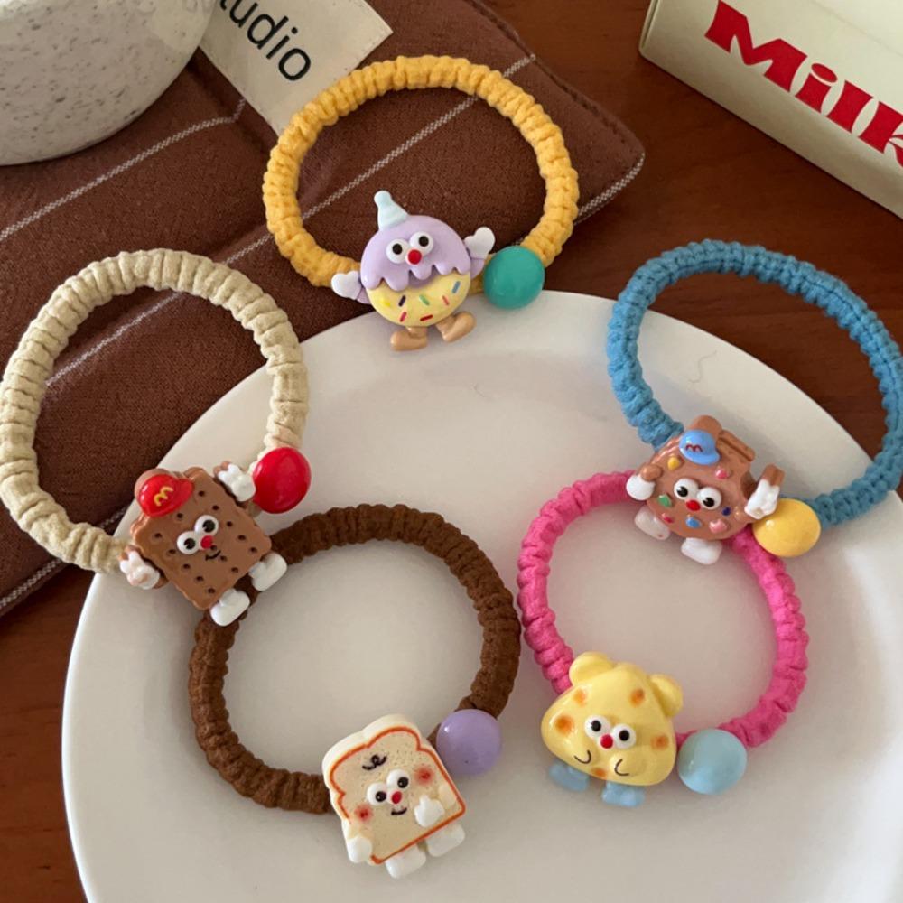 

Weave Rope Cartoon Doll Hair Rope Funny Biscuit Hair Band Fashion Cookie Scrunchie Party