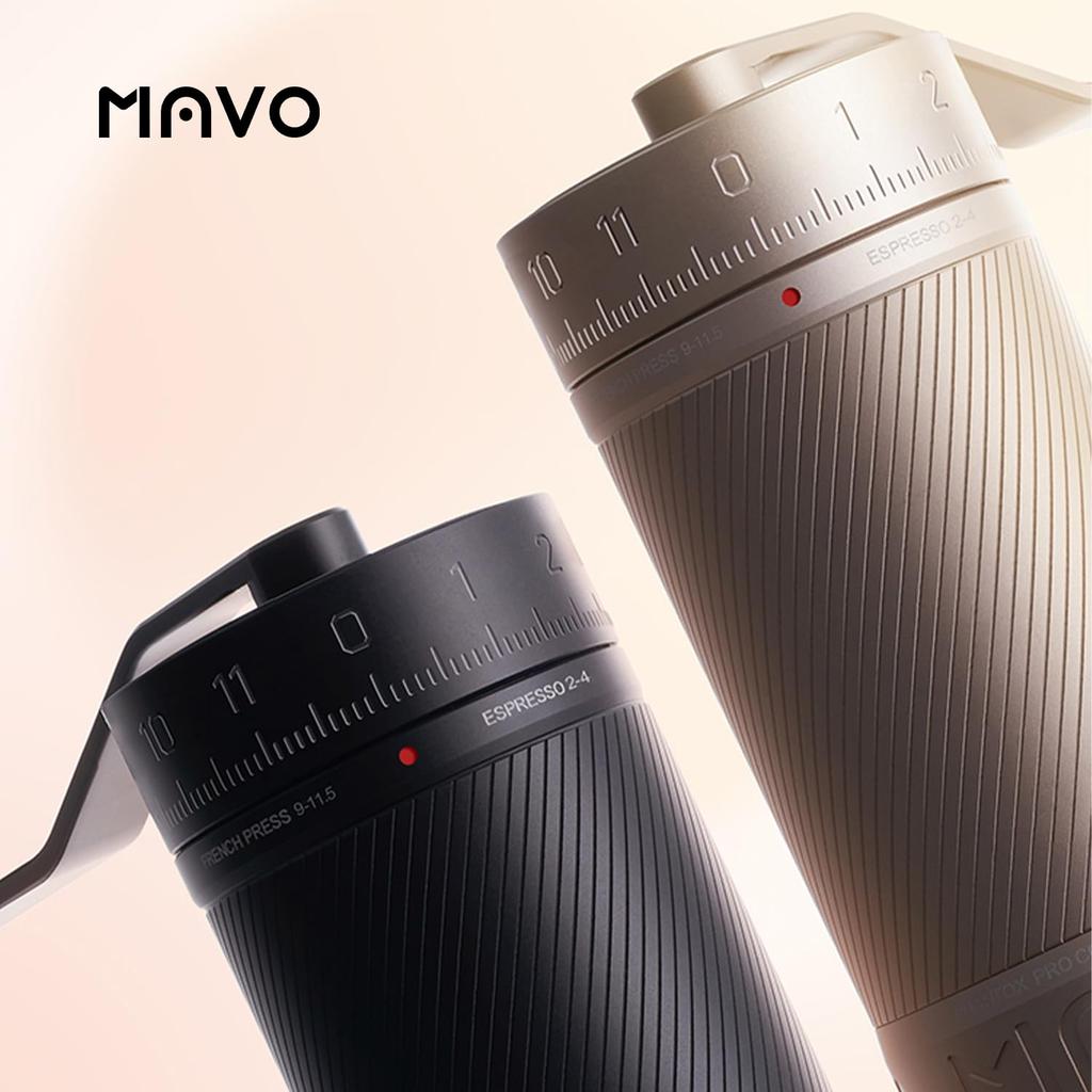 MAVO Phantox Pro Burr Manual Coffee Grinder, Professional 45mm Stainless Steel Grinder, 30g Capacity, 120 Click Adjustments, Hand Coffee Grinder for