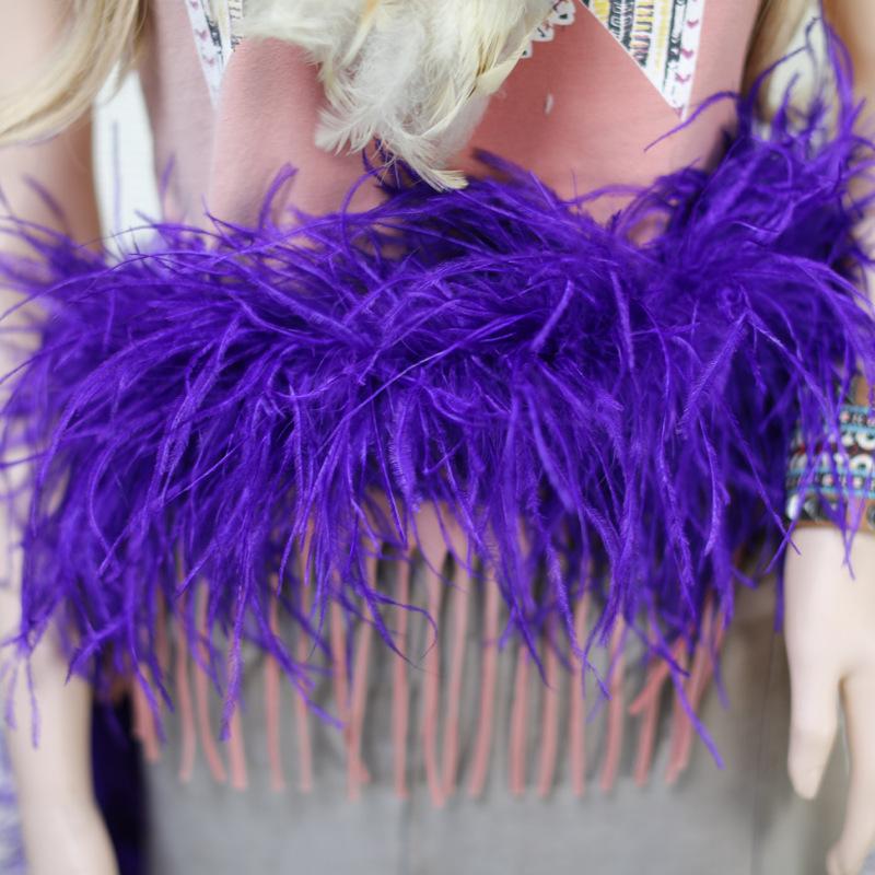 5 Layers Ostrich Top Encryption Thickened Feather Fleece Strip Catwalk Show Costume Decorative Ostrich Feather Strip