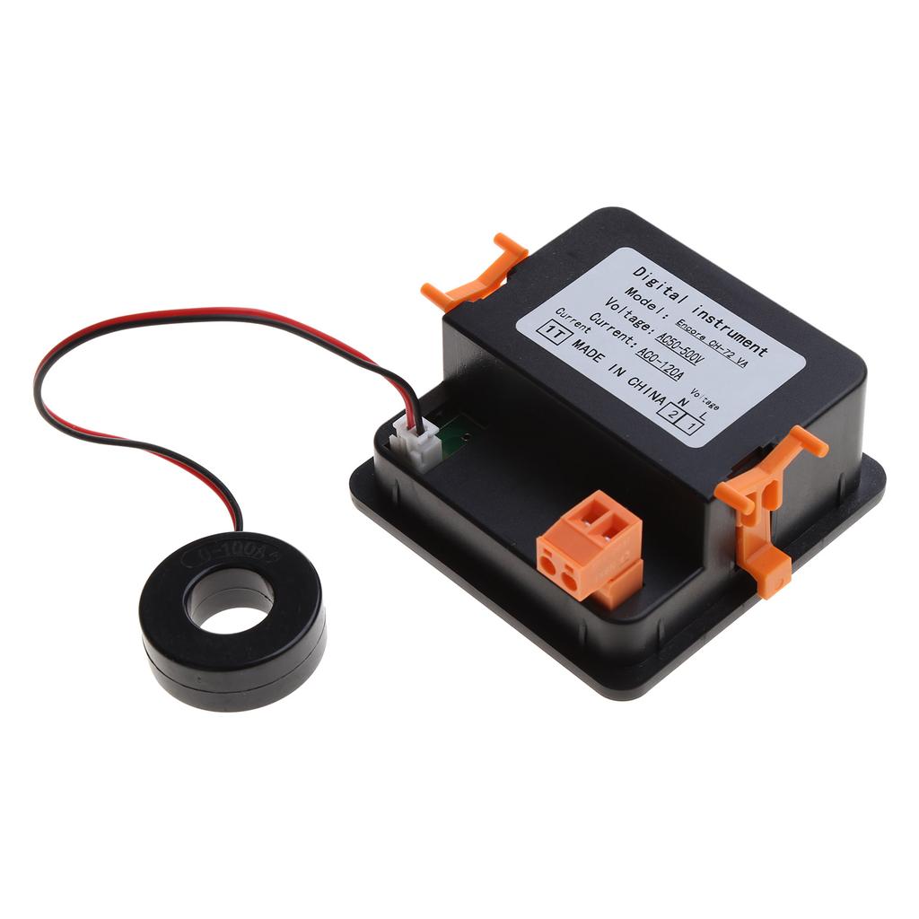 Digital Voltage Current Meter Panel Voltmeter Ammeter LED Display AC50-500V 1-140A Embedded Installation Compact-size