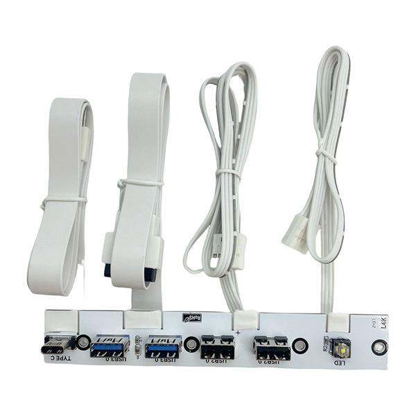 

1 Pc White USB Front IO Panel for L4K Computer Case, 2-Port, PCB+Plastic Material Other