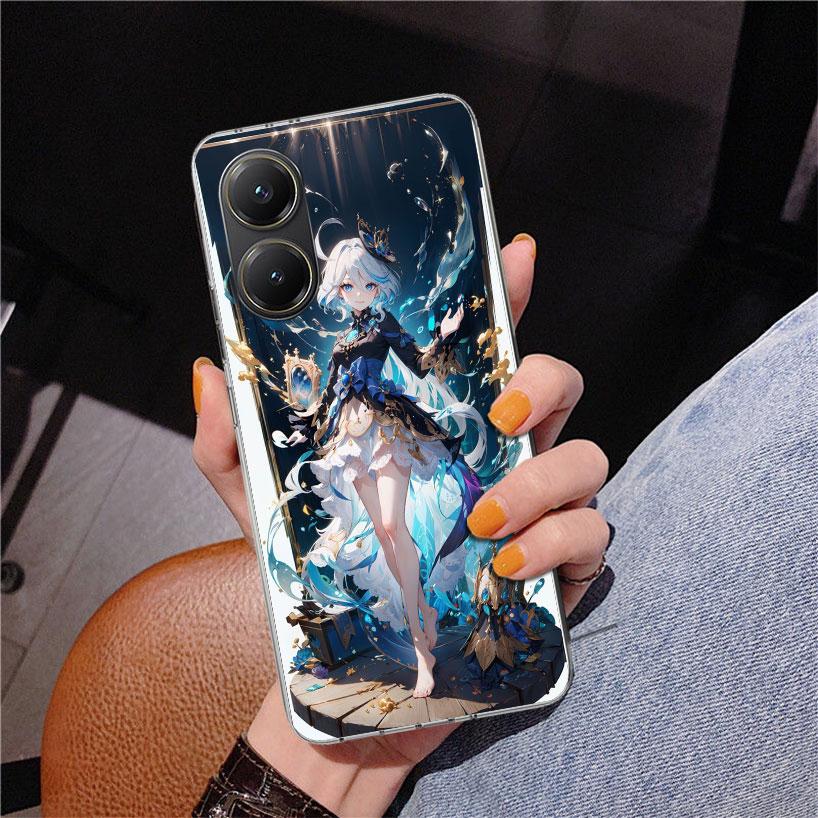 Genshin Impact Furina Phnoe Case for Xiaomi Poco X5 X6 X7 Pro X4 Gt F7 Ultra M8 M7 Redmi 15C 15 13C 13 12C 12 Unique Cover Coque