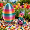 3D-gedruckte Ostereier mit Hase darin, bewegliche flexible Fidget-Hasenspielzeuge, Osterkorb