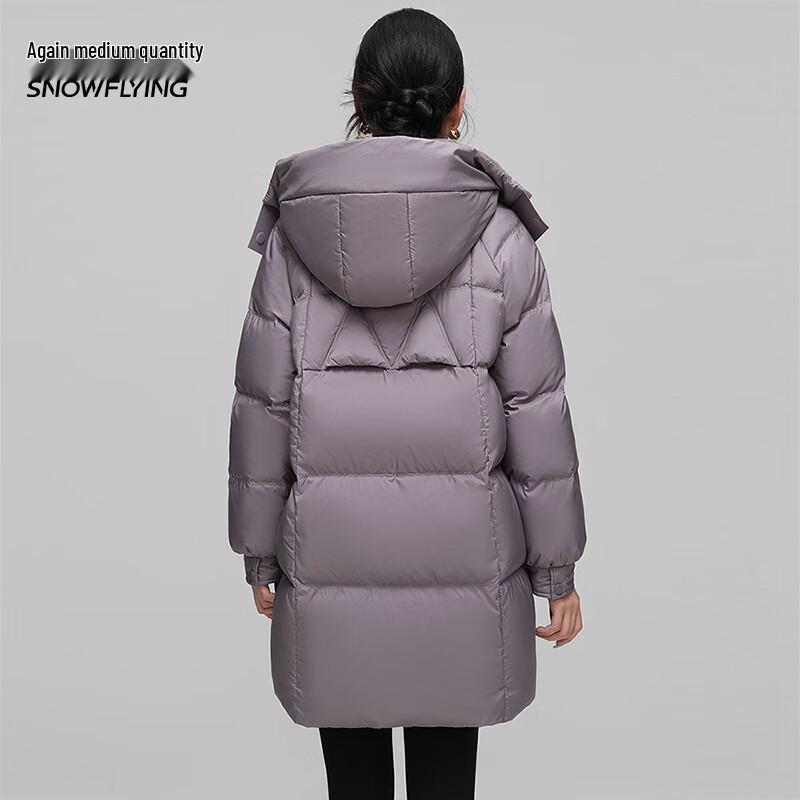 XueZhongFei Women's Mid-Length Detachable Hood Down Jacket