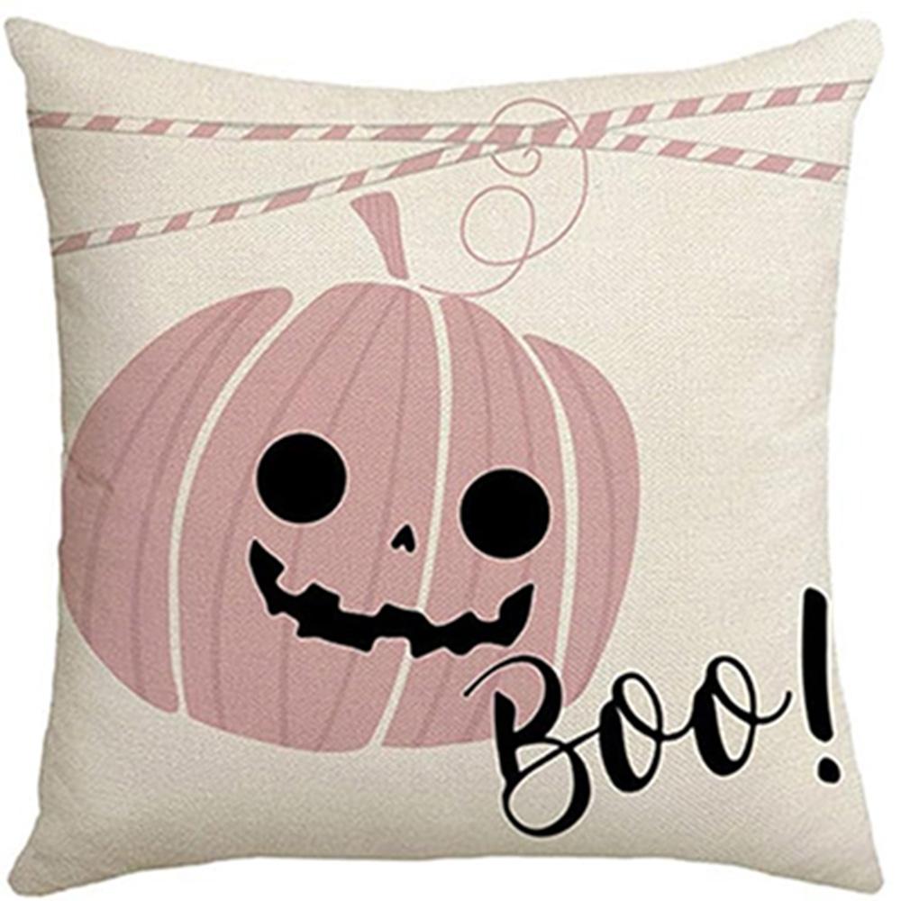 Adorable Pink Halloween Pillowcases: Ghosts, Pumpkins, And Spooky Vibes! Sofa Cushion Cover, Holiday Party Decoration, Gift