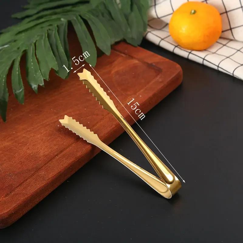 Dropshipping Stainless Steel Non-stick Kitchen BBQ Tongs Smart Grill Meat Food Clip Cooking Clamp Gold/Silver Accessories