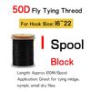 50D Fly Tying Thread for Small Dry Flies Size 16-22# Fly Tying Tool Brass Bobbin Threader/Bodkin