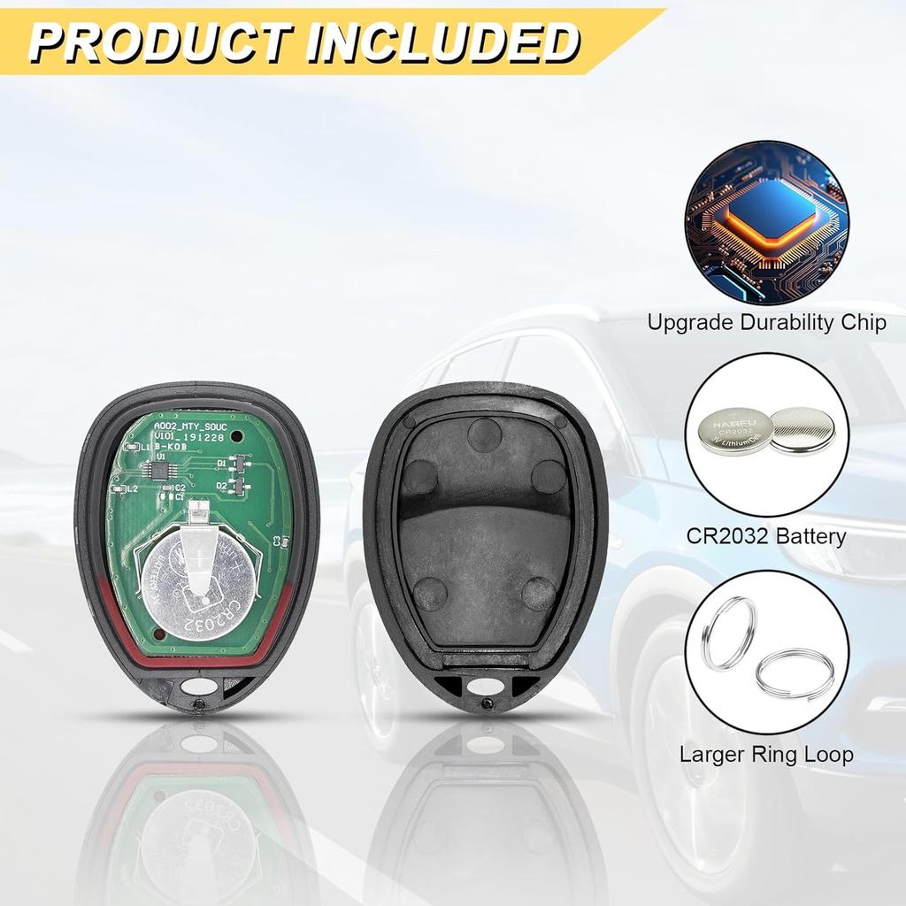 Key Fob Replacement for 06-10 Chevy Cobalt & Pontiac G6 Solstice/ 06-12 Malibu/ 07-09 G5 & Saturn Aura Sky/ 05-08 Grand Prix/ 05-09 Buick Lacrosse