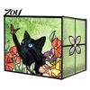 Acrylic Stationery Organizer Stained Glass Style Pen Holder, Unique Desktop Organizer, 3D Creative Gift for Students Embossed Relief Pattern