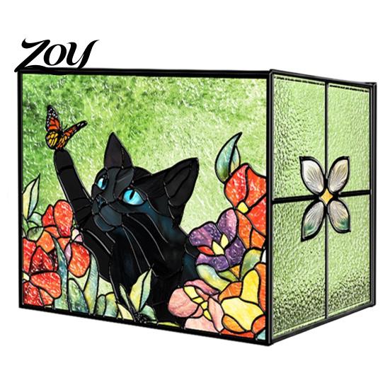 Acrylic Stationery Organizer Stained Glass Style Pen Holder, Unique Desktop Organizer, 3D Creative Gift for Students Embossed Relief Pattern