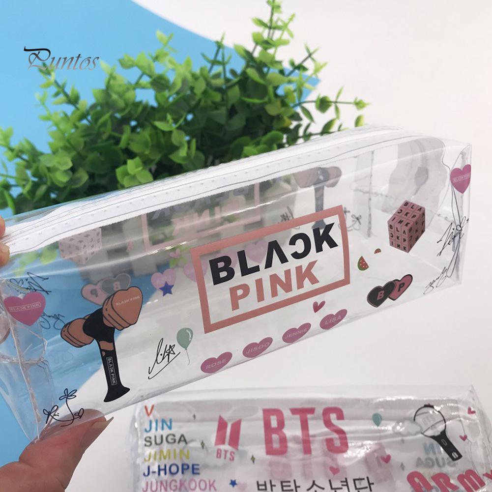 Buy Puntos Kpop BTS Blackpink Transparent Pencil Case Zipper