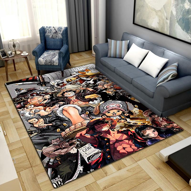 One Piece Anime Puzzle Druck Teppich Wohnzimmer Heim Mode Dekoration Büro Schreibtisch Stuhl Teppich LXR172