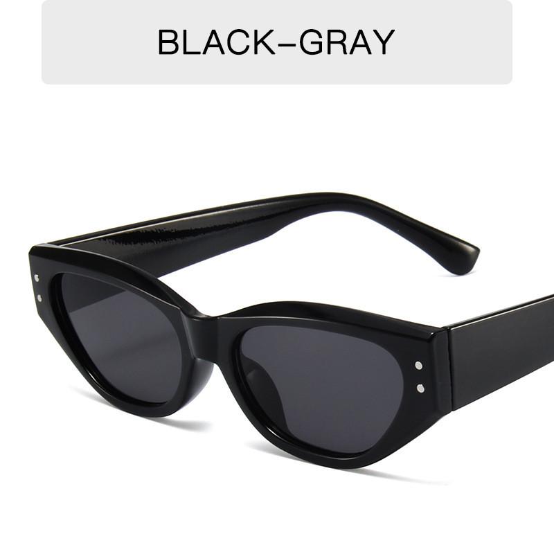 Fashion Cat Eye Sunglasses With Uv400 Protection For Stylish Outdoor Wear BrightBlackGray