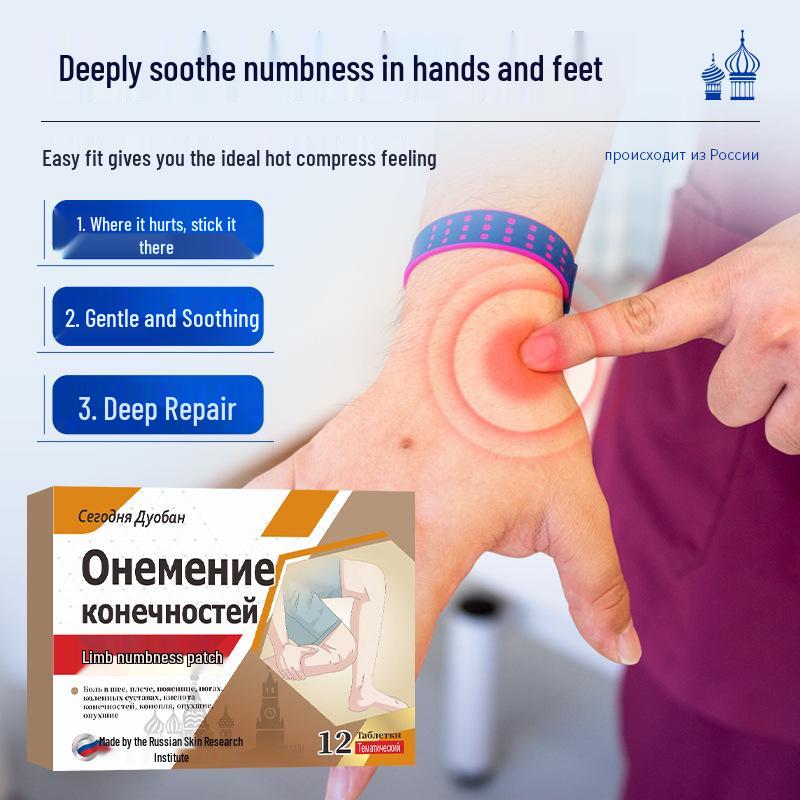 Russischer Pflaster zur Linderung von Taubheitsgefühlen und Schmerzen in Gelenken und Gliedmaßen bei Krämpfen