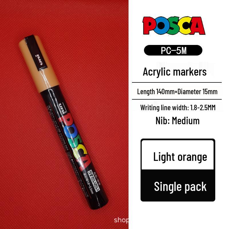 Mitsubishi POSCA PC-5M Wasserbasierter Poster- & Graffiti-Stift, Mittlere Spitze (1,8-2,5 mm), 17 Farben