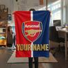 1pz Coperta di Flanella Personalizzata con Nome e Motivo Arsenal Adatta a Tutte le Stagioni per Arredamento Casa Calore e Comfort Regali Regalo Festivo_lx