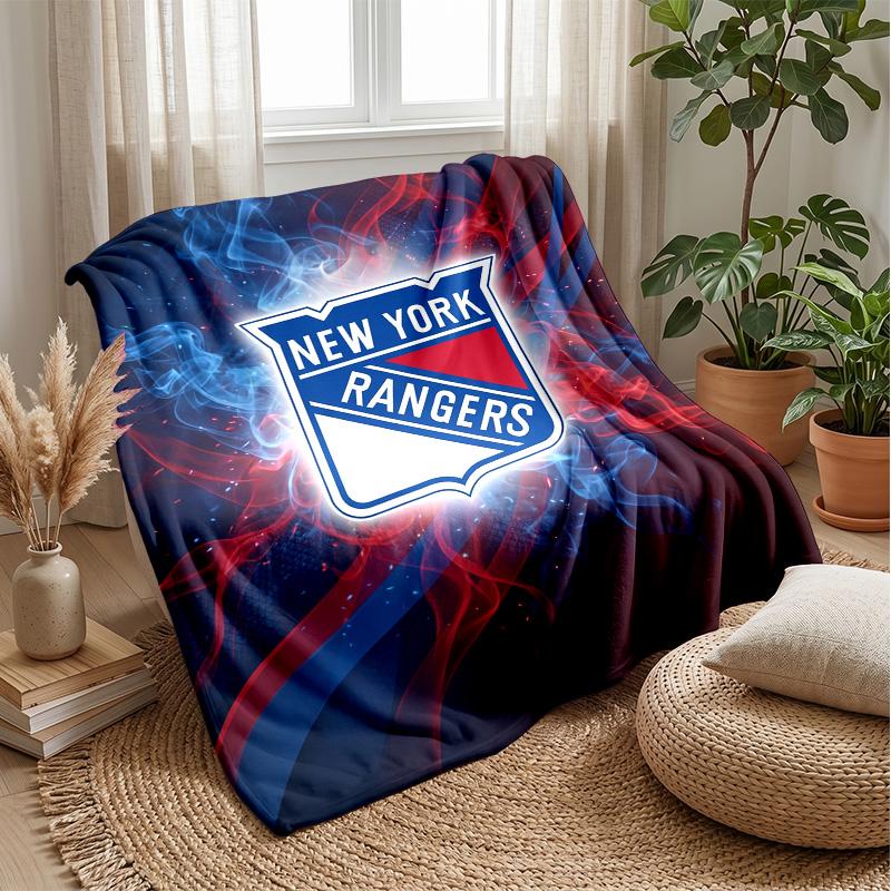 New York Rangers Flannel Fleece Blanket Cozy Warm Throw Blanket For Couch Bed Travel All Season Use