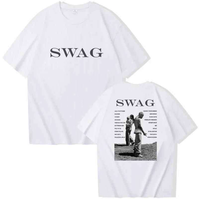 2026 Summer Bieber SWAG 2025 Justin Album Tshirt 2 Sided ONeck Short Sleeve Shirts Fans Gift Hip Hop Streetwear Mens Clothing