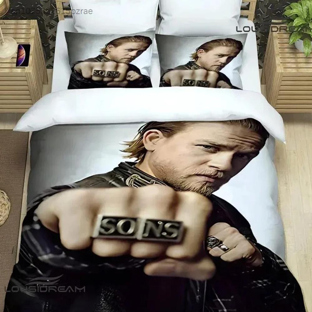 Sons Of Anarchy Retro Bedding Set For Bedroom Soft Modern Bedspreads Comefortable Kids Duvet Cover Quilt Cover And Pillowcase