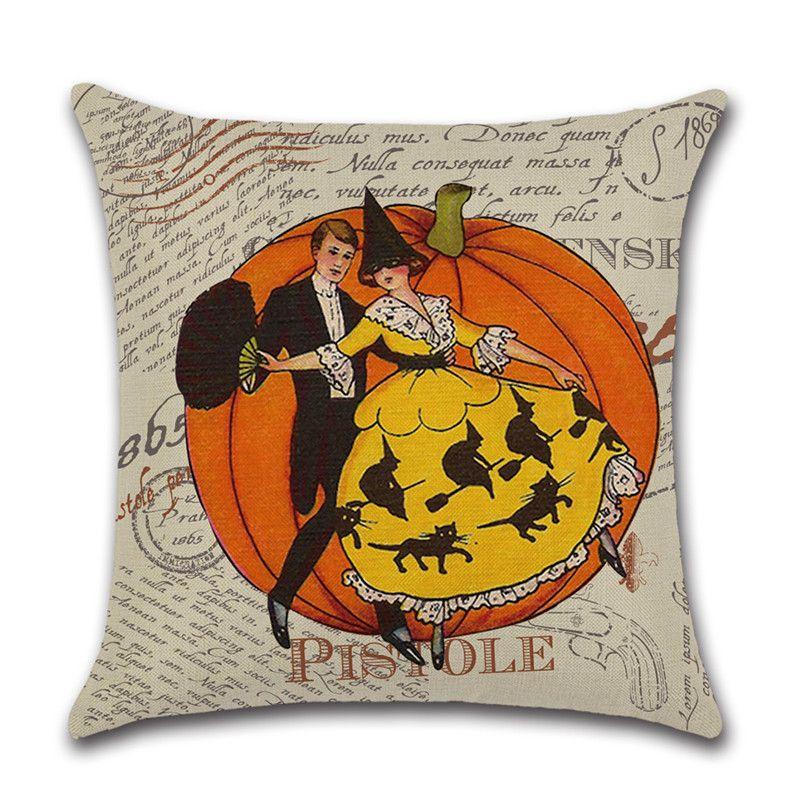 Multicolor Halloween Themed Pumpkin Animal Waist Cushion Cover For Vibrant Home Elegance