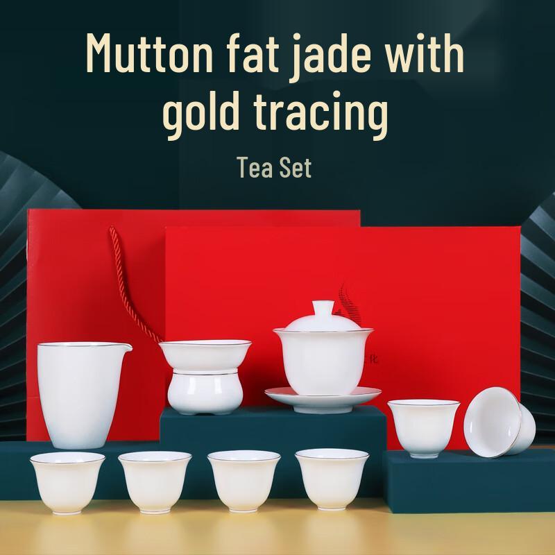 Dehua White Jade Porcelain Kung Fu Tea Set