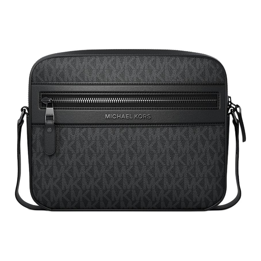 

Michael Kors Jet Set Ew Tour Застібка-блискавка Класичний принт з монограмою Покритий полотняний сумка через плече Чоловічі сумки Чорний 33S6LJSM1B-BLACK Basic Set (Bag+Dust Bag)