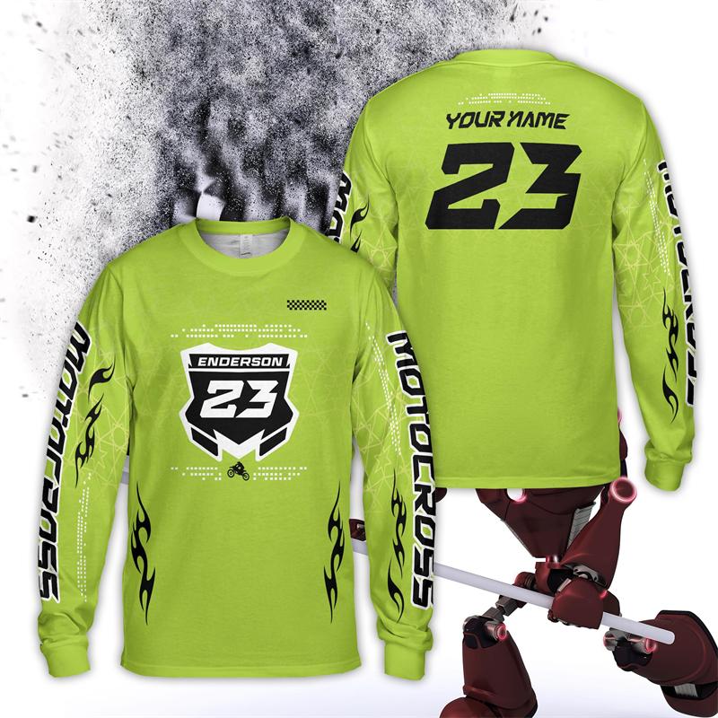 Personalized Rider Name Number Motocross Long Sleeve Shirt Custom Color Dirt Bike 3D Printed T Shirt Off-Road Racing Team Tees