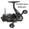 Angelrolle Köder Spinnrolle Doppelgriff Tiefe Flache Spule Karpfenangelrolle Angeln mit Balance Rute 12+1BB Achse 5.0:1-Gang Köderrolle