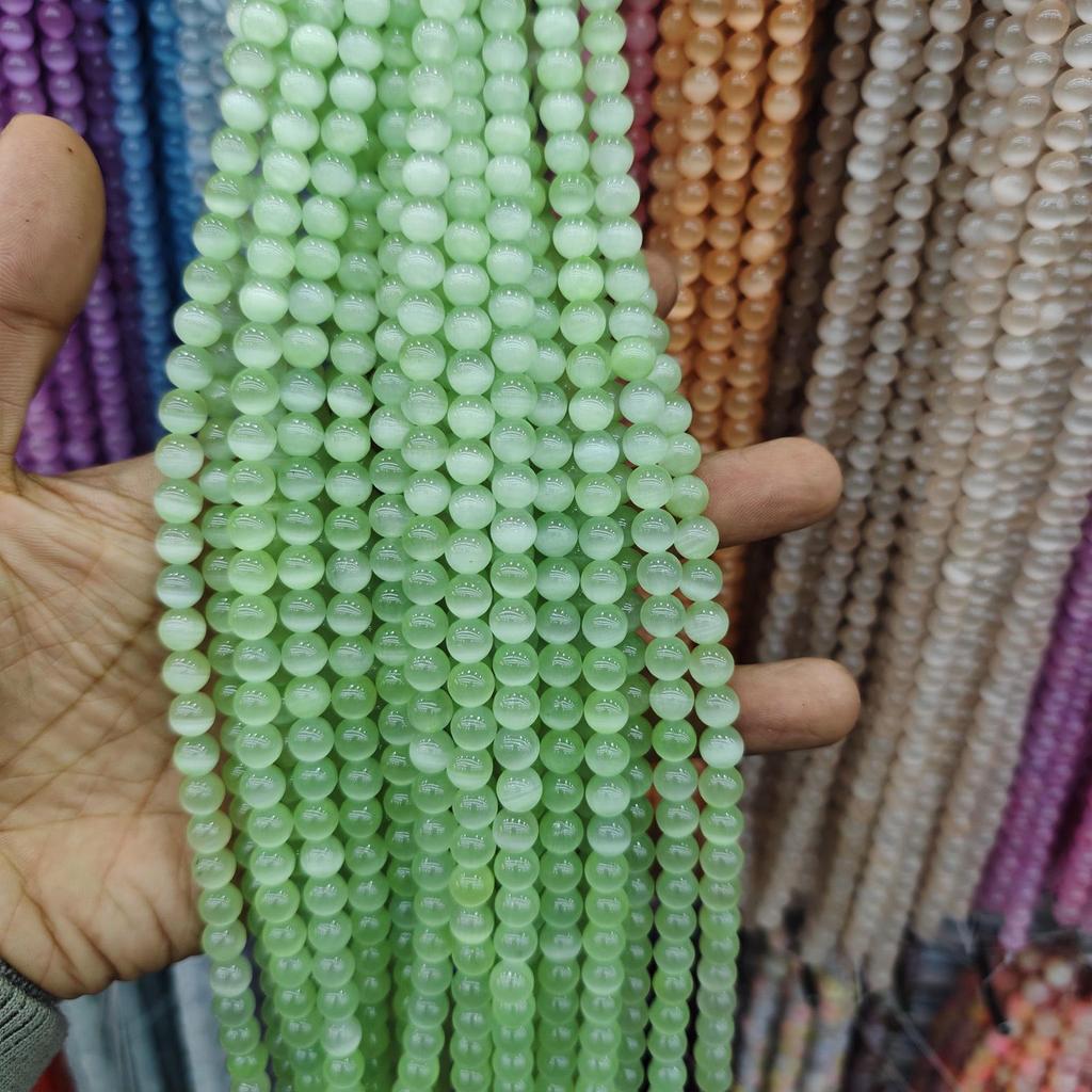8mm Cat's Eye Stone Beads: Single, Double, Triple-Color, DIY Jewelry Round Beads