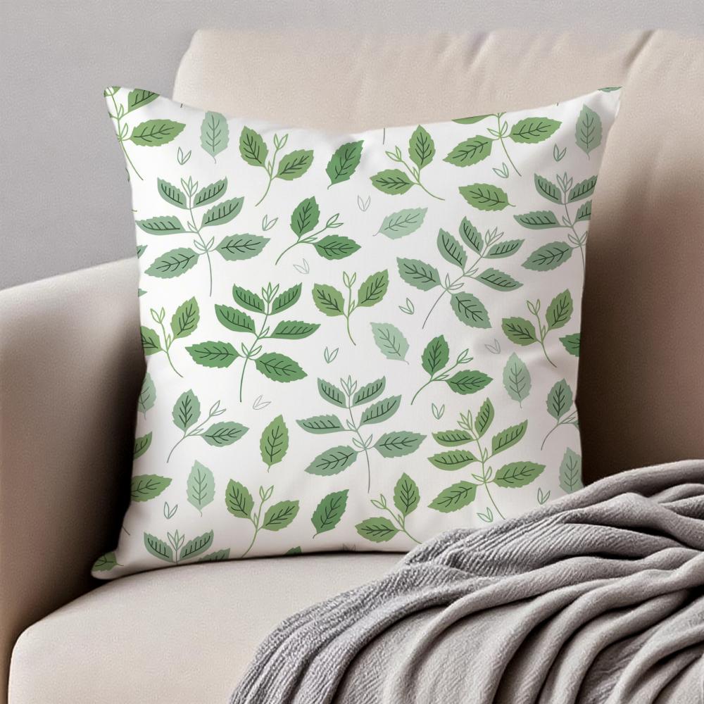 Modern style Leaf Cushion Cover Pillowcase Antidustmite Invisible Zipper Short Plush Sofa Cushion