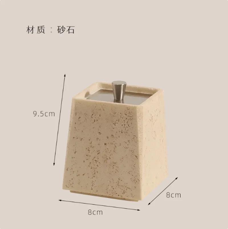 Beige Retro Cave Stone Soap Dispenser, Bathroom Accessories, Shampoo Dispenser, Storage Tray, Tissue Box, Toothbrush Holder