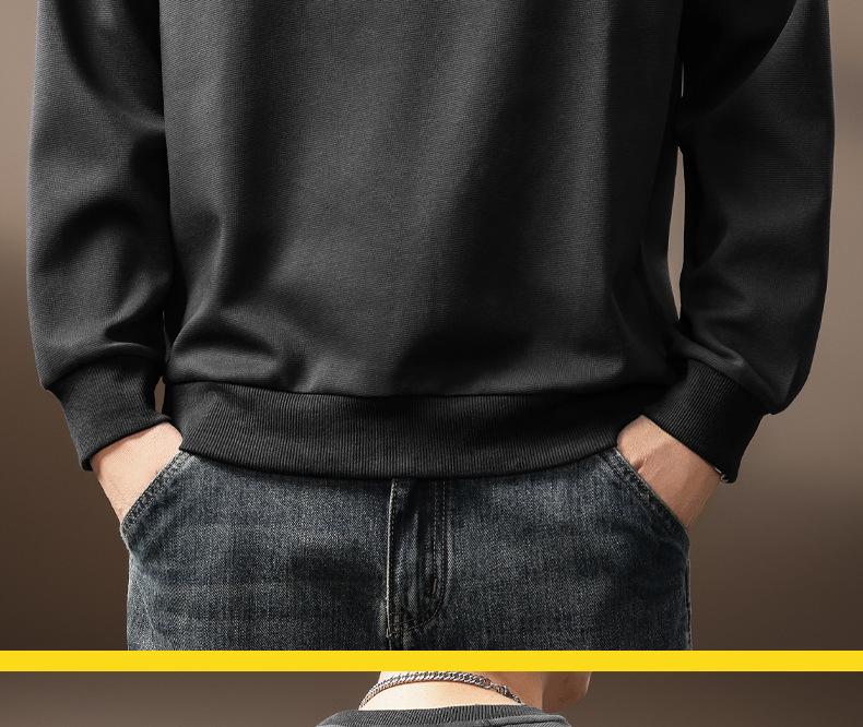 Men's Trendy Patchwork Long-Sleeve Hoodie - Autumn Casual Loose Fit Round Neck