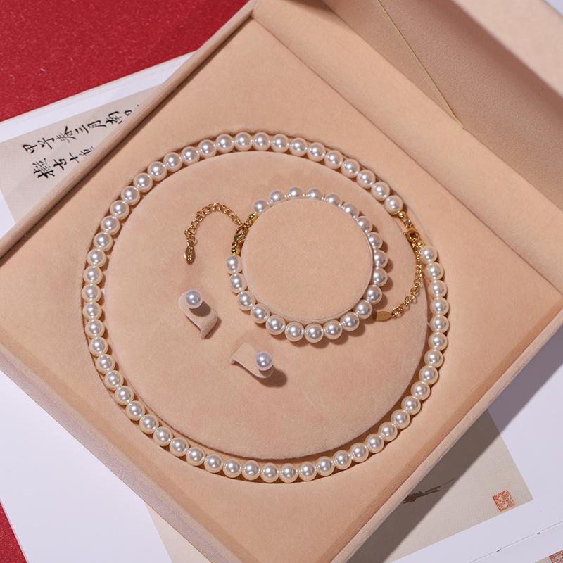 Elegante Collana di Perle di Conchiglia Profonda - Perfetto Regalo per la Festa della Mamma