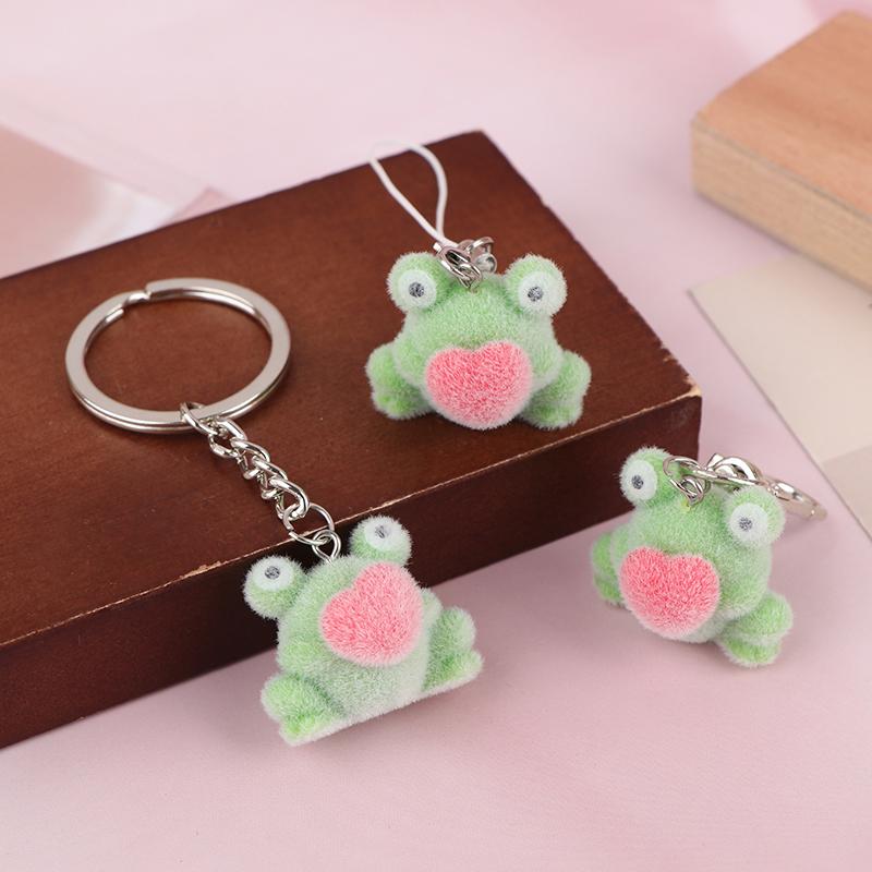 1 Stück Flauschiger Niedlicher Liebe Frosch DIY Handykette Taschenanhänger Ohrringe Autoanhänger