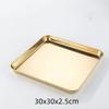 Golden Square Stainless Steel Food Service Tray plate set Nonstick Bakeware Fruit Cookie Bread Plate Kitchen Storage Container